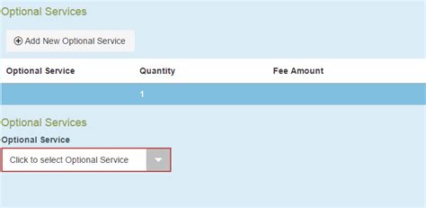 Optional Services and Fees .